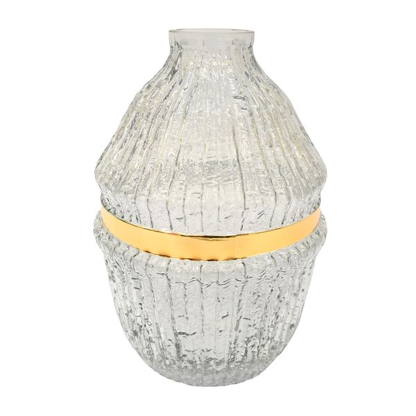 Florero Vidrio Luxe 18X18X26Cm Gris (Xy-Sl005)