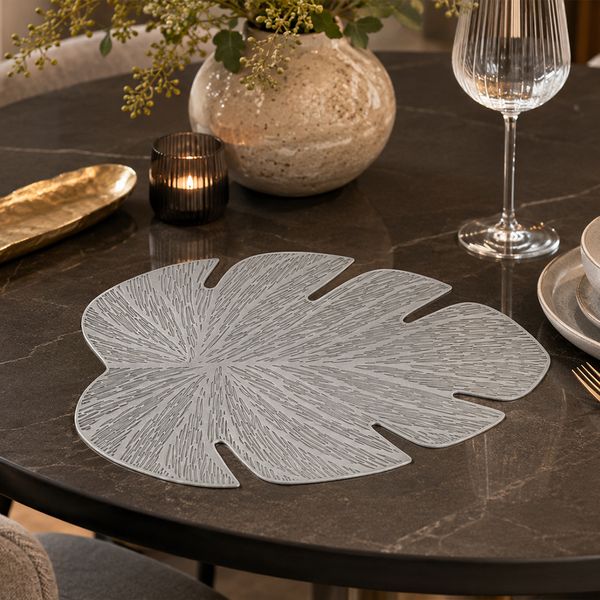 Individual X 6Pzs Hoja 36.5X45.5 Cm Plateado (St021Tj-1Y)