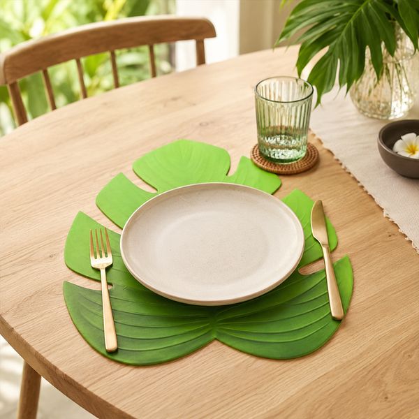 JGO INDIVIDUALES HOJA 37X48 CM VERDE (HME9-048)