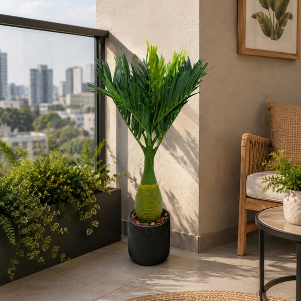 PLANTA ARTIFICIAL C/MACETA PALMERA 55 CM VERDE (83671)