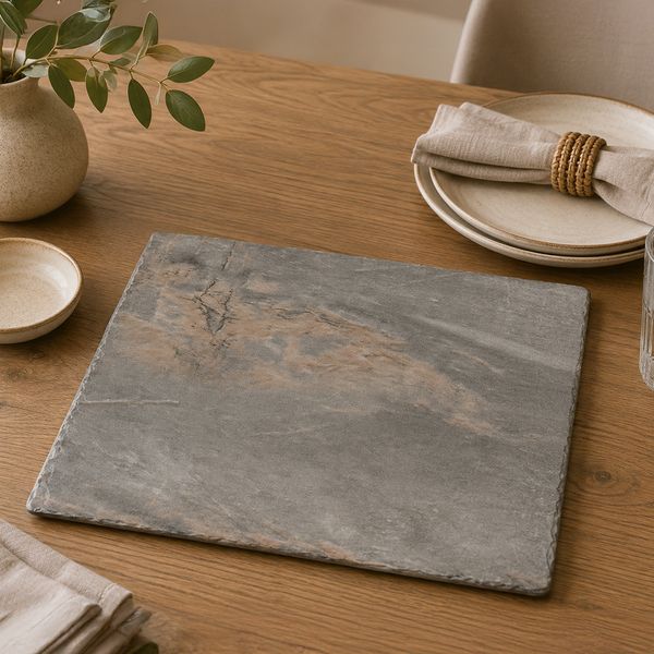 BANDEJA MELAMINA MARMOL 25X25X1CM GRIS (HME127-058)