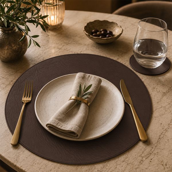 Jgo Individuales 4 Pzs Tierra Nob-Cir 36X36 Cm Mate Cafe