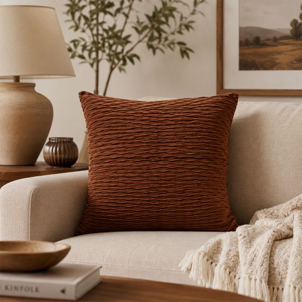 Funda Cojin Otoño Mineral 60X60Cm Marron (Hme22-247-18)