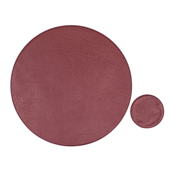 Jgo Individuales 4 Pzs Otroño Min-Cir 36X36 Cm Meta Vinotinto