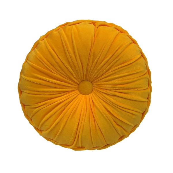 Cojin Redondo Plisado 40 Cm Amarillo