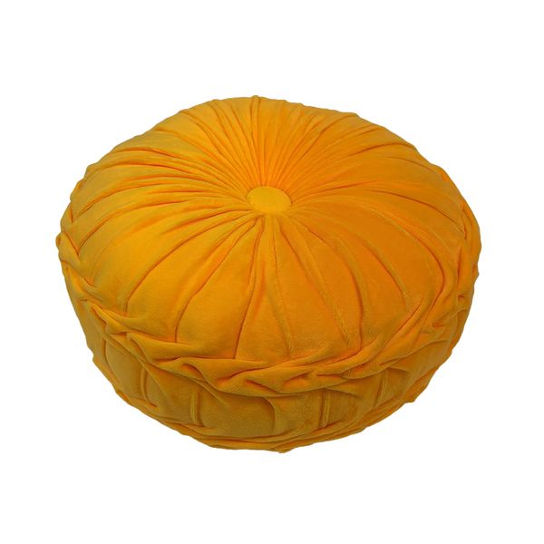 Cojin Redondo Plisado 40 Cm Amarillo