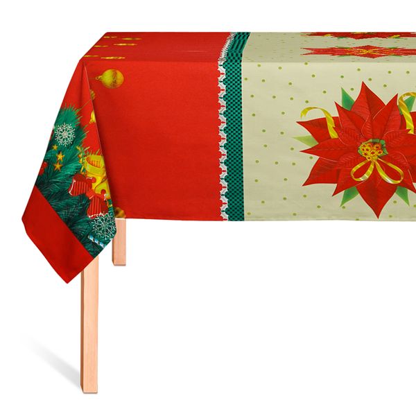 Hule Satin Compartir Navideño Rojo