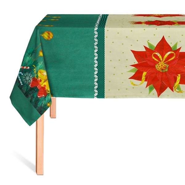 Hule Satin Compartir Navideño Verde