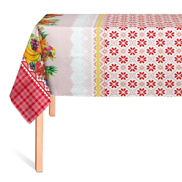 Hule Franela Costura Frutal Rojo