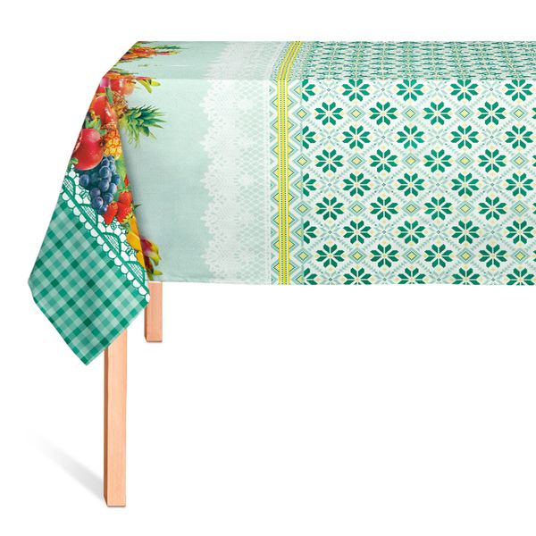 Hule Franela Costura Frutal Verde