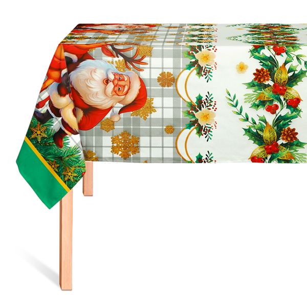 Cubremesa Plain Pvc Santa Y Reno Gris