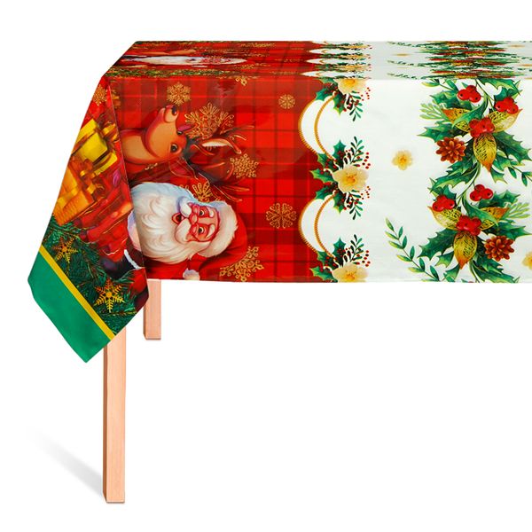Cubremesa Plain Pvc Santa Y Reno Rojo