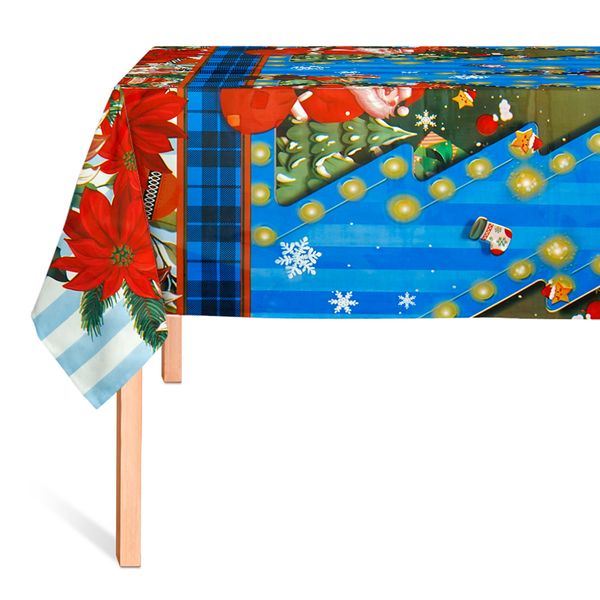 Cubremesa Plain Pvc Intercambio Navideño Azul
