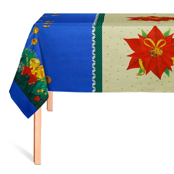 Hule Satin Compartir Navideño Azul