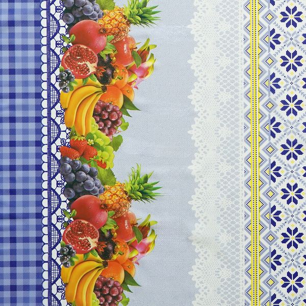 Hule Franela Costura Frutal Azul