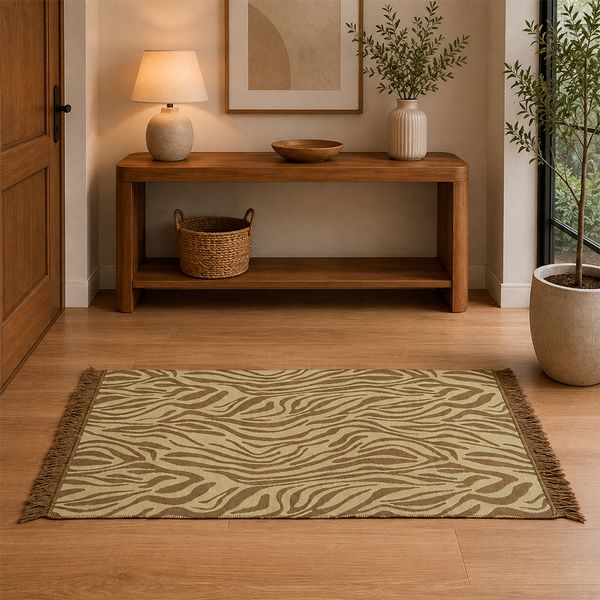 Alfombra Cebra 80X150Cm Crema/Arena (530B)