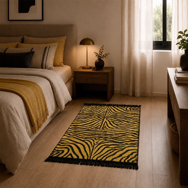 Alfombra Cebra 80X150Cm Crema/Negro (531A)