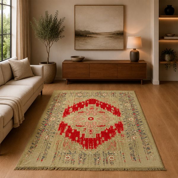 Alfombra Boho Lacre 160X250Cm Beige/Terracota (159A)