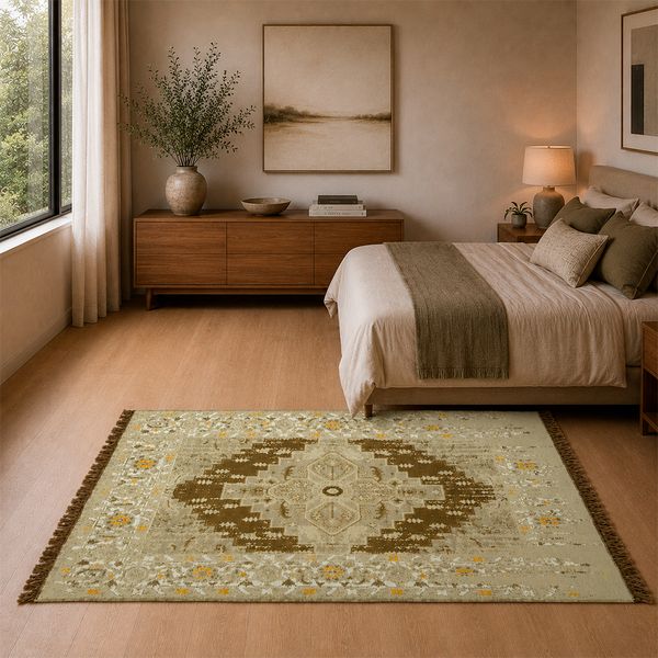 Alfombra Boho 160X250Cm Crema/Beige (159B)