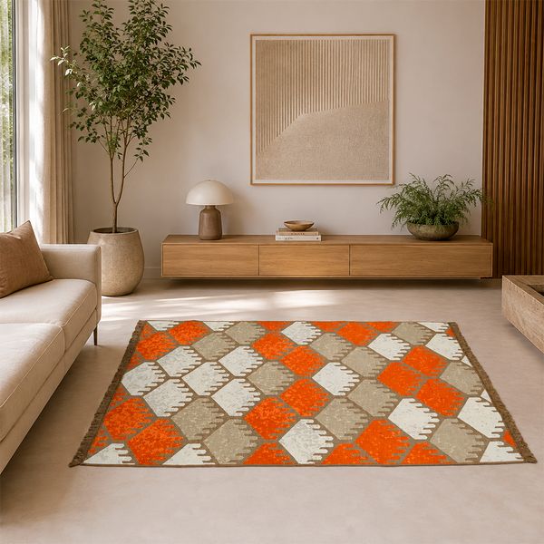 Alfombra Tierra Y Cobre 160X250Cm Terracota/Marron (167A)