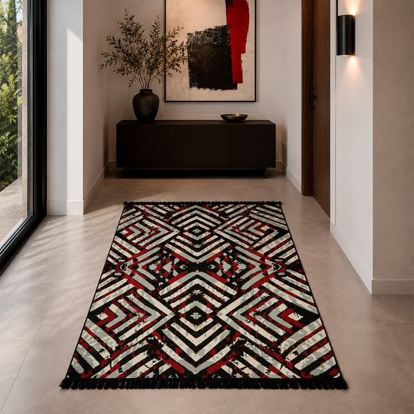 Alfombra Tribal Essence 160X250Cm Negro/Terracota (170A)