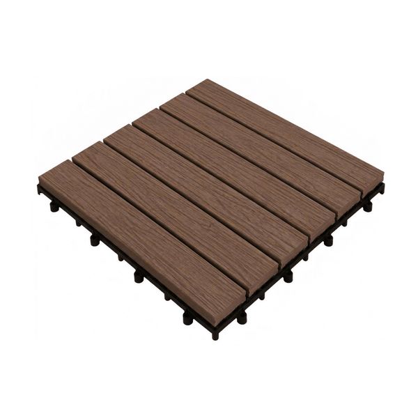 Baldosa Deck Wood 30 X 30 X 2.2 Cm Marron Oscuro