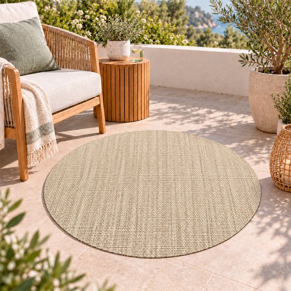 Zeletto Alfombra P/Exterior Ankara Circ 1X1 Mts Beige Oscuro