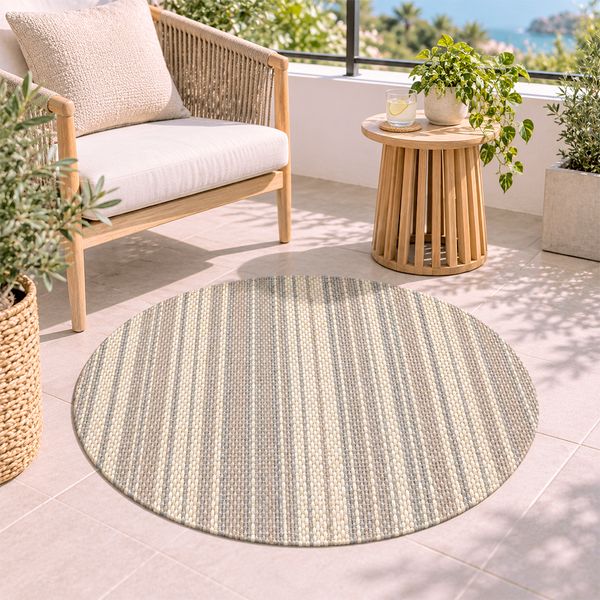 Zeletto Alfombra P/Exterior Caladria Circ 1X1 Mts Greige