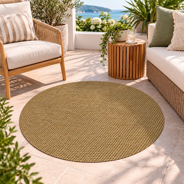 Zeletto Alfombra P/Exterior Ankara Circ 1X1 Mts Mocca Perlado