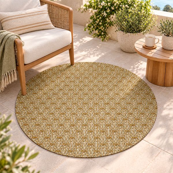 Zeletto Alfombra P/Exterior Viena Circ 1X1 Mts Greige Oro