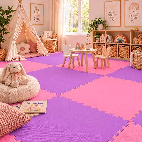 Piso Modular Tatami 100 X100 Cm X 25 Mm Lila/Rosado