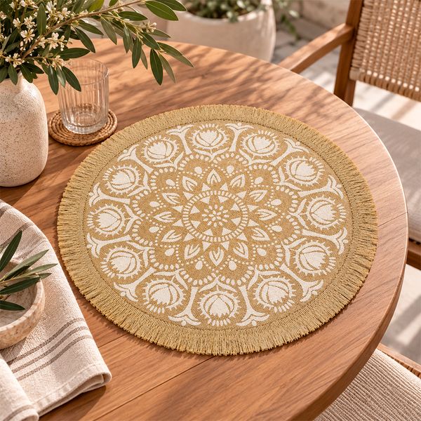 Set 4 Individuales Mandala 38X38Cm Marron (Me9-078D)