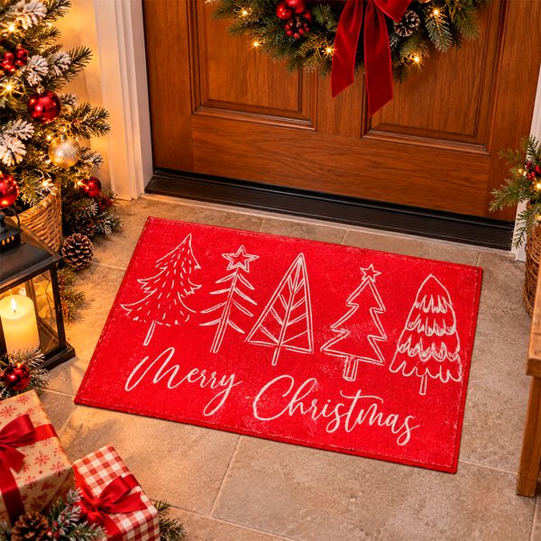 Tapete Navideño Pino 40 x 60 cm Rojo
