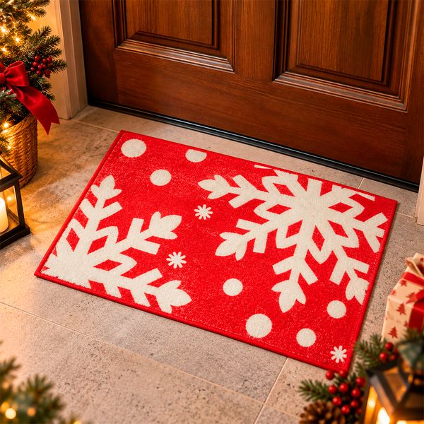 Tapete Navideño Snow 40 x 60 cm Rojo