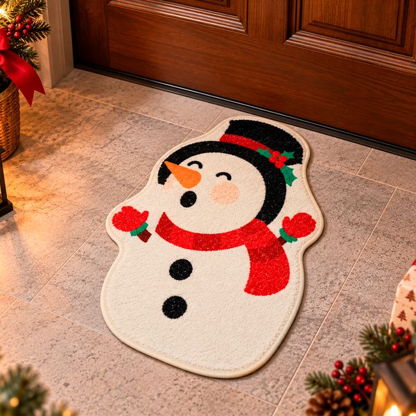 Tapete Navideño Nórdico 40 x 60 cm Blanco