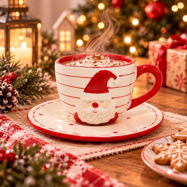 Taza Papá Noel 15.1 x 15.1 x 7.7 cm Rojo