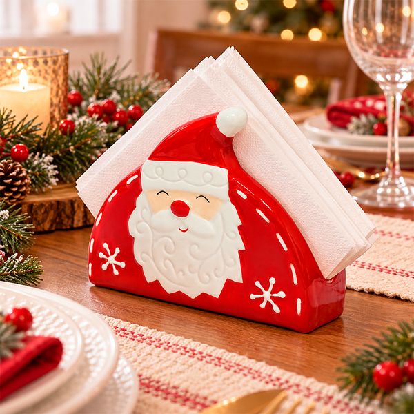 Porta Servilletas Papá Noel 13.2 x 4.9 x 9.7 cm Rojo