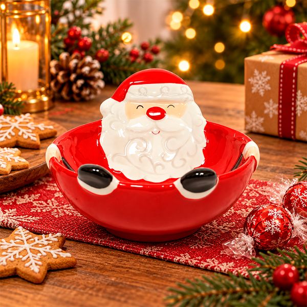 Bowl Papá Noel 13.9 x 11.6 x 7.2 cm Rojo
