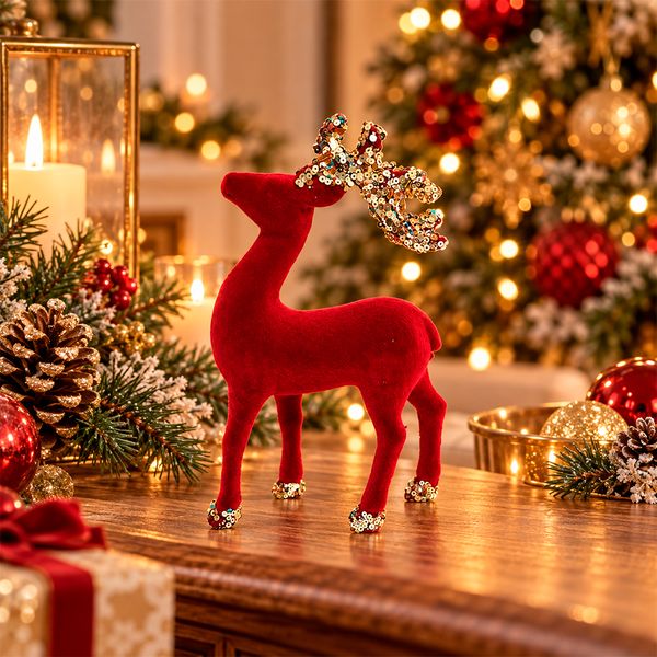 Adorno Navideño Reno 21 cm Rojo