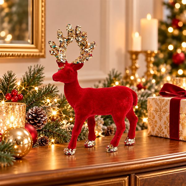 Adorno Navideño Reno 21 cm Vino