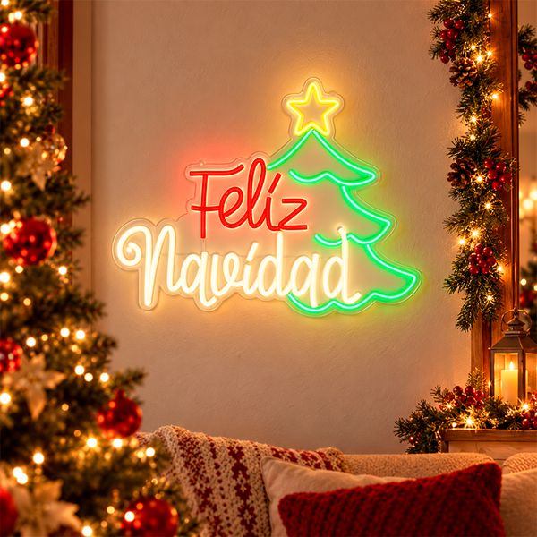 Deco LED Árbol Festivo 40 x 30 cm Rojo Blanco