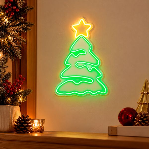 Deco LED Pino Glow 24 x 35 cm Verde