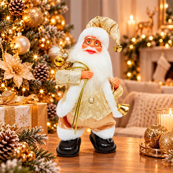 Santa Premium 25 cm Dorado