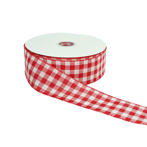 Cinta para Árbol Cuadros 45mts Rojo/Blanco