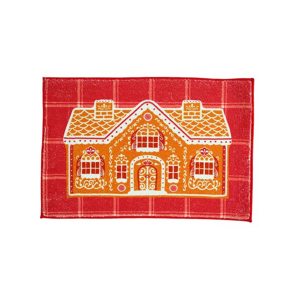 Tapete Navideño Casa de Jengibre 40 x 60 cm Beige