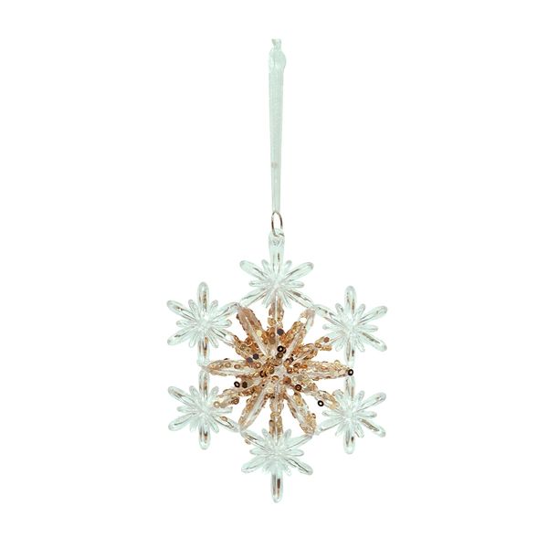 Adorno para Árbol Copo de Nieve 16 x 16 x 1 cm Plateado