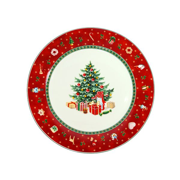 Plato Navideño Árbol de 26.7 cm Rojo