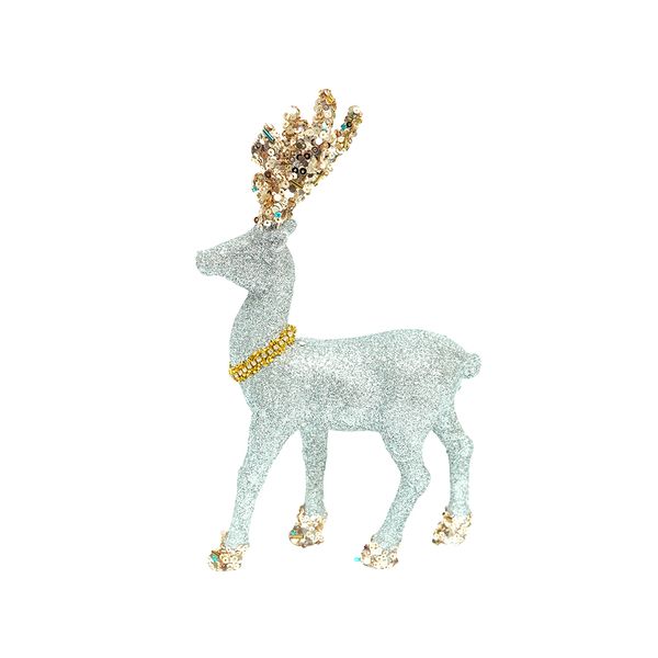 Adorno Navideño Reno Plata 21 cm Plateado