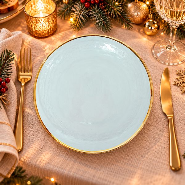 Plato Navideño Bordes 26 x 4 x 7 cm Dorado