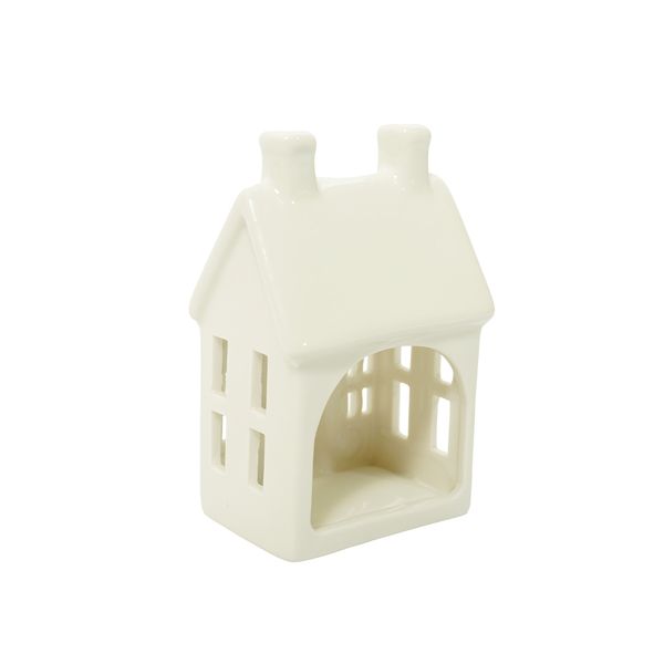 Adorno Navideño Casa II de Cerámica 7 x 5 x 10 cm Blanco